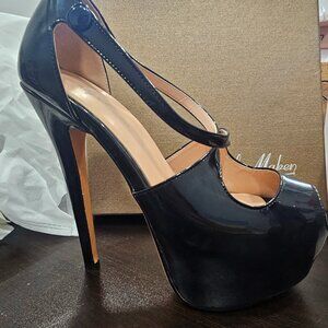 Onlymaker Peep Toe Platform Cross Straps High Heels